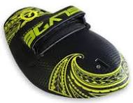 The Hawaiian Bula Tribal Yellow Shorebreak Handboard with Camera Insert and Hand Strap