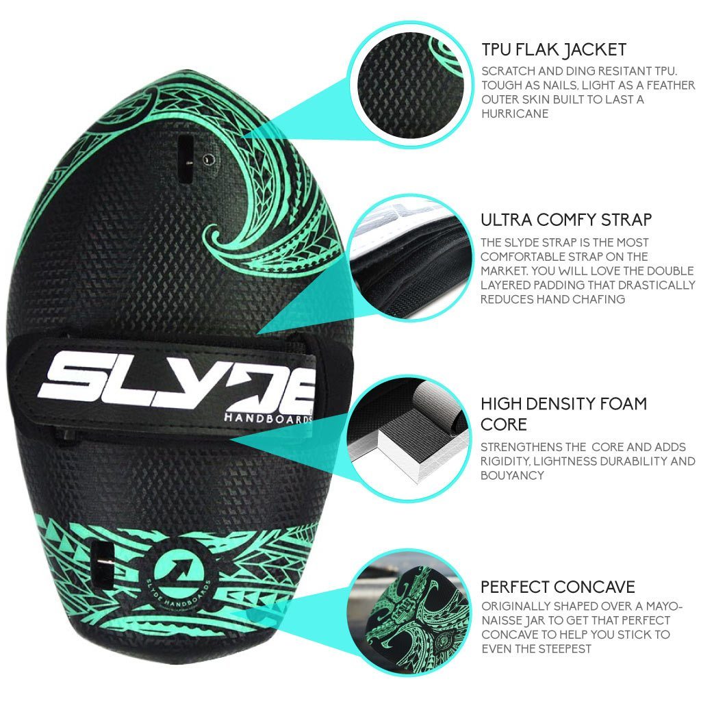 The Hawaiian Bula "PALM" Shorebreak Handboard with Gopro Insert and Hand Strap