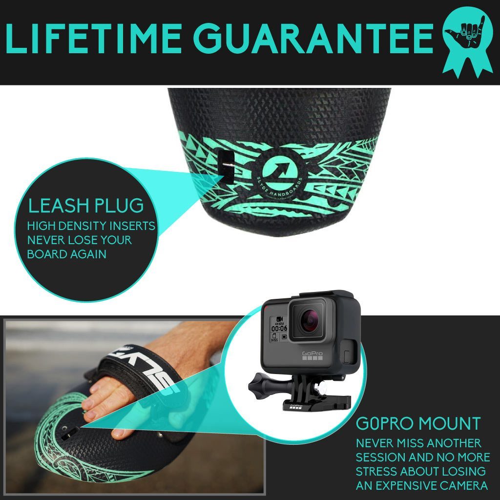 The Hawaiian Bula "PALM" Shorebreak Handboard with Gopro Insert and Hand Strap