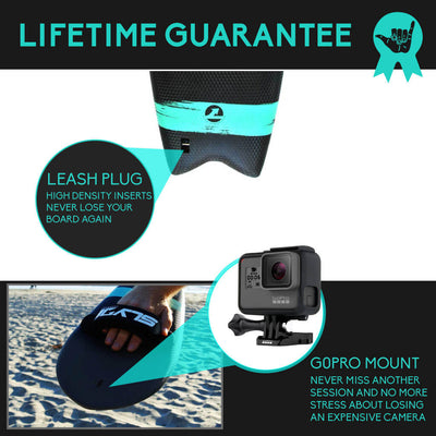The Phish 389 Handboard for bodysurfing with Camera Insert and Hand Strap