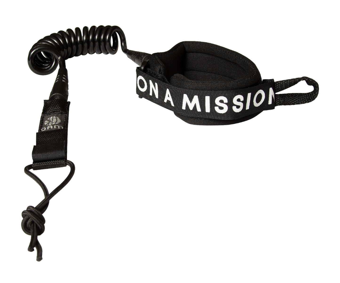 On A Mission (OAM) Bicep OR Wrist Pro Coil Leash For Your bodysurfing Handboard