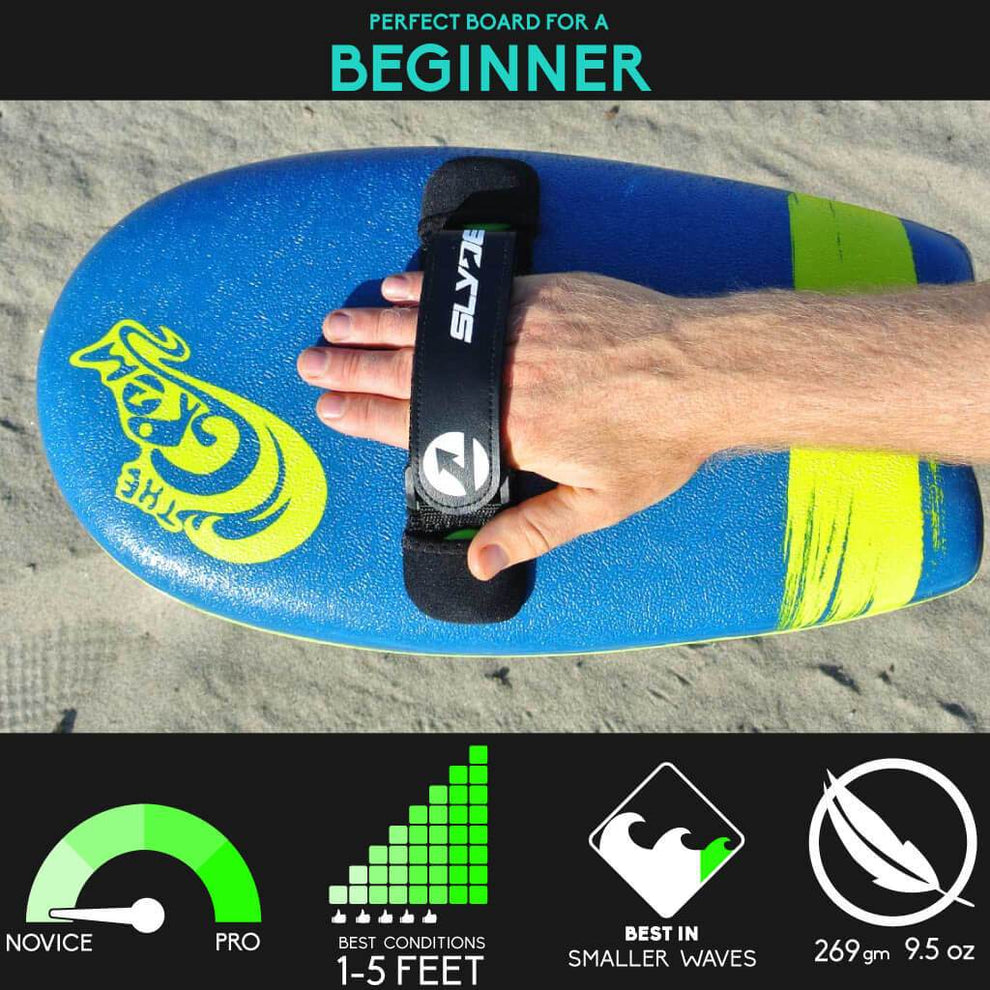 Handboard Top View The Slyde Grom Soft Top Handboard For Bodysurfing with Hand strap ...